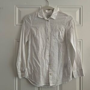 J Crew XXS white linen button down shirt